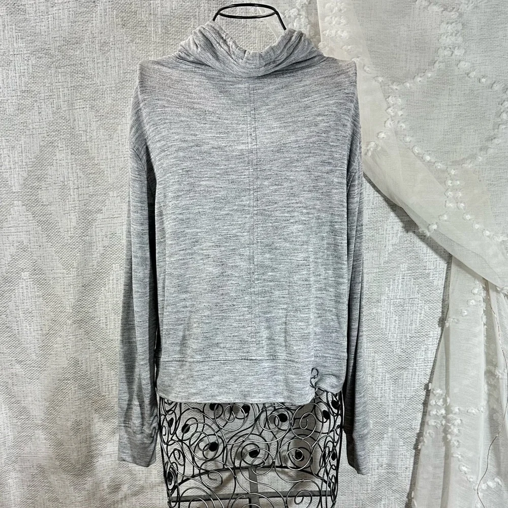Athleta knit grey coaster lux cowl neck sweater size S
